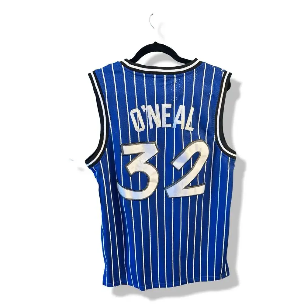 Vintage 90s Nike Shaquille O'Neal Orlando Magic #32 Blue Pinstripe Jersey Size S